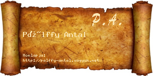 Pálffy Antal névjegykártya